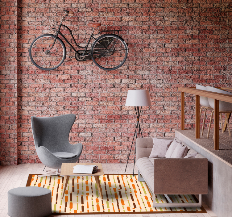 Doğrusal desenli dekor çizgili pvc halı - TenStickers