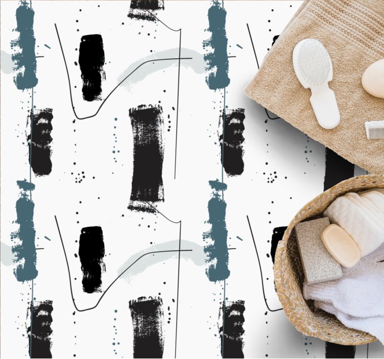 Doğrusal soyut şekiller minimalist pvc halı - TenStickers