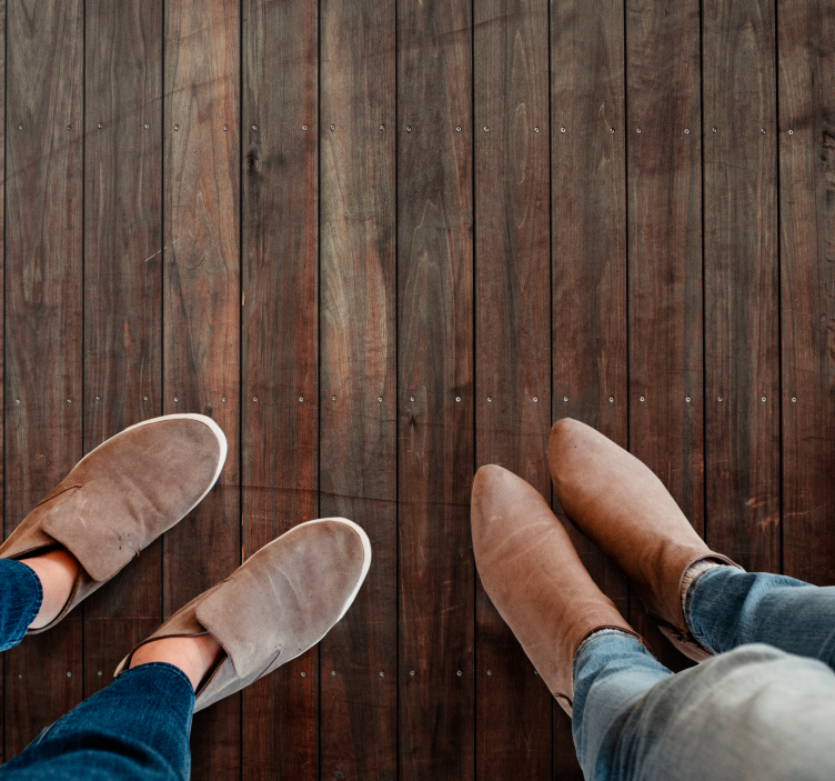 Doku ahşap efektli vinil halı ile kahverengi plakalar - TenStickers