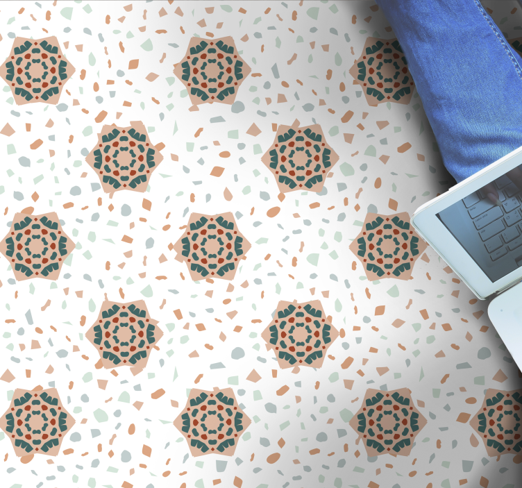 Doku efektli pvc halı beyaz mozaik - TenStickers