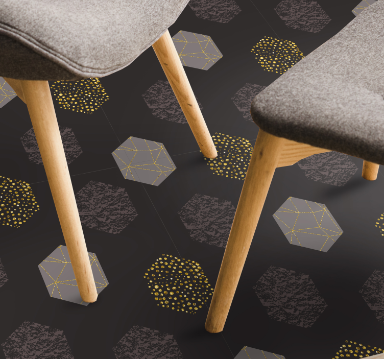 Dokulu altıgen desen geometrik pvc halı - TenStickers