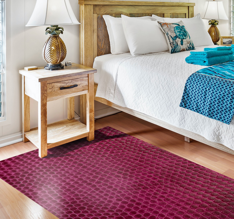 Dokulu koyu kırmızı kumaş hayvan baskı pvc halı - TenStickers