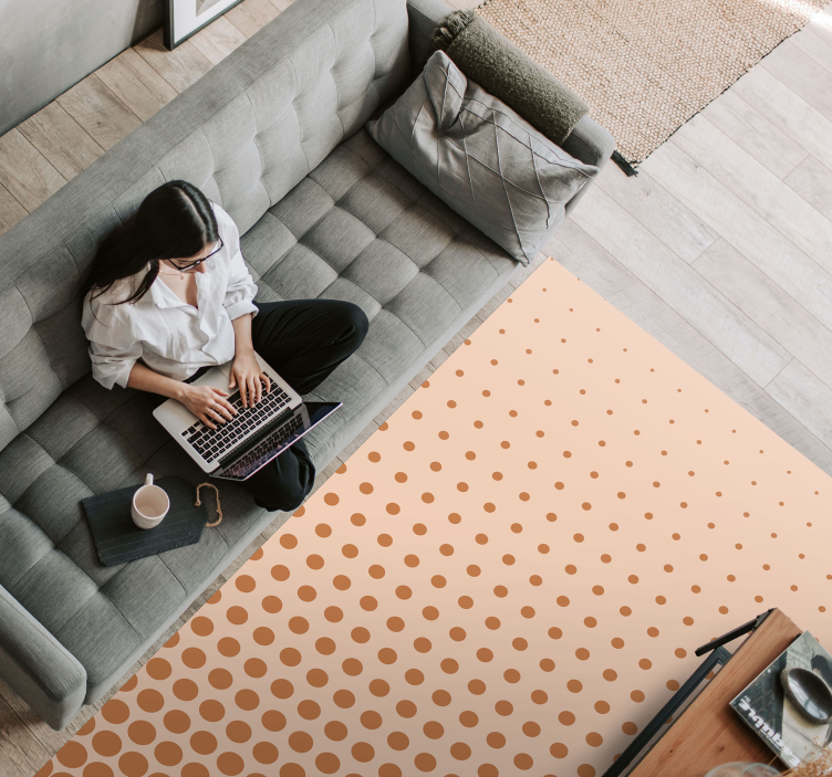 Düşen renkli puantiyeli geometrik halılar - TenStickers