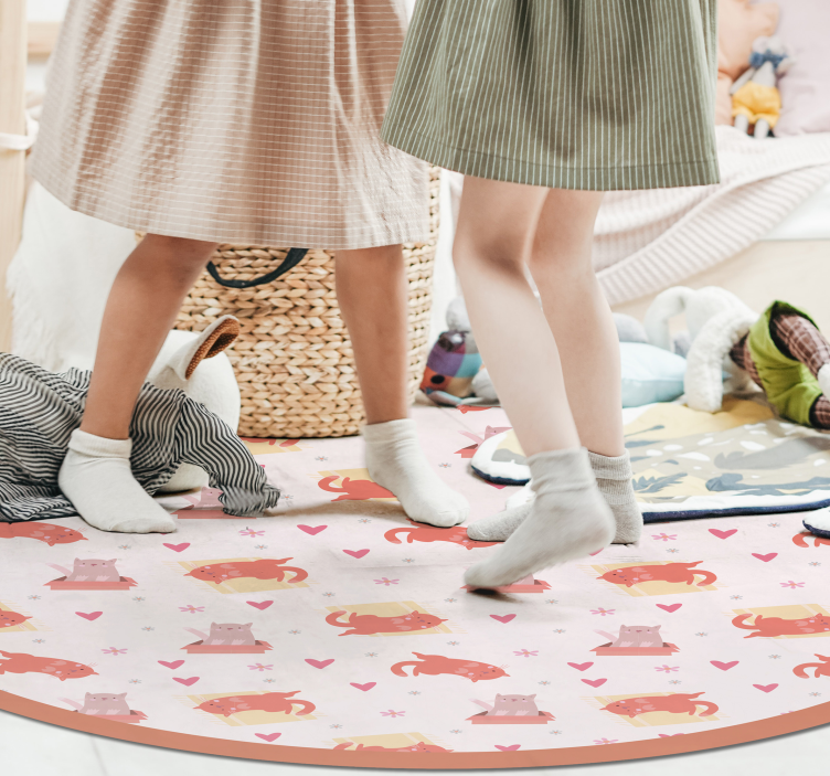 Eğlenceli kedi motifi bebek pvc halı - TenStickers