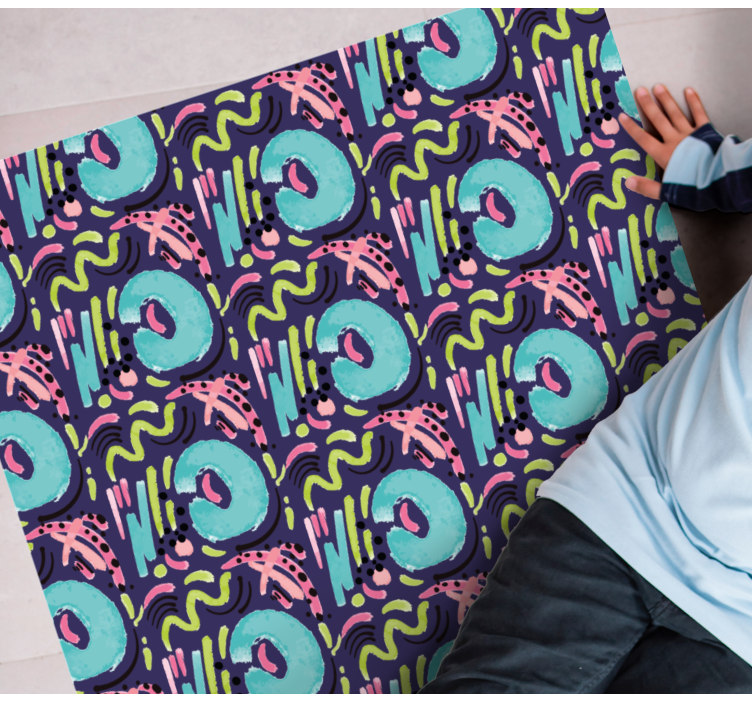 Eğlenceli renkli desen pvc halı - TenStickers