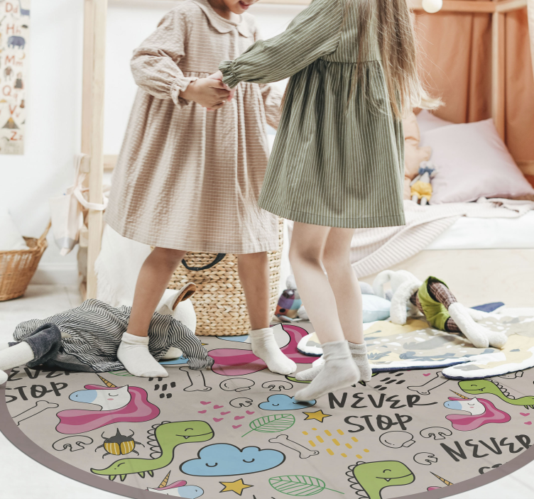 Eğlenceli tek boynuzlu at tasarımı çocukta pvc halı - TenStickers