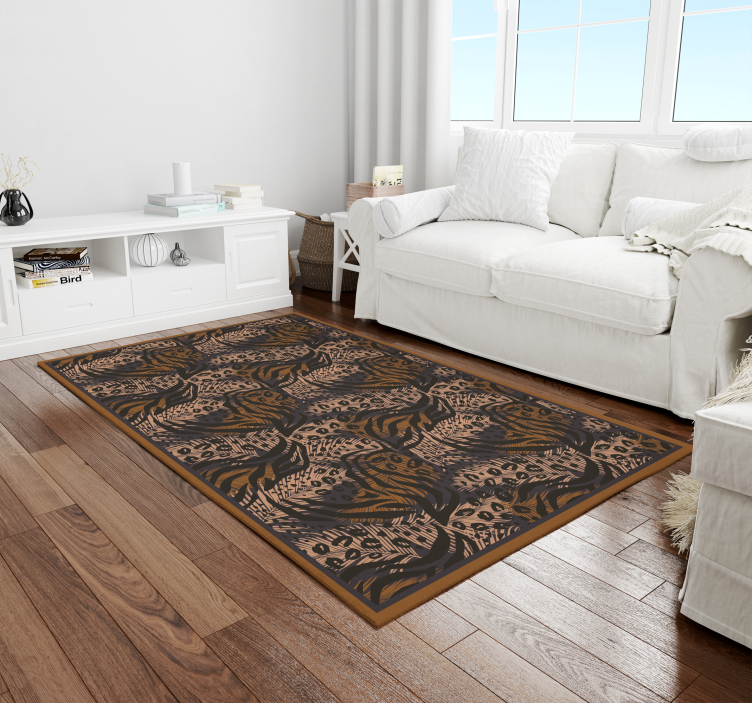 Egzotik orman motifi hayvan baskı pvc halı - TenStickers