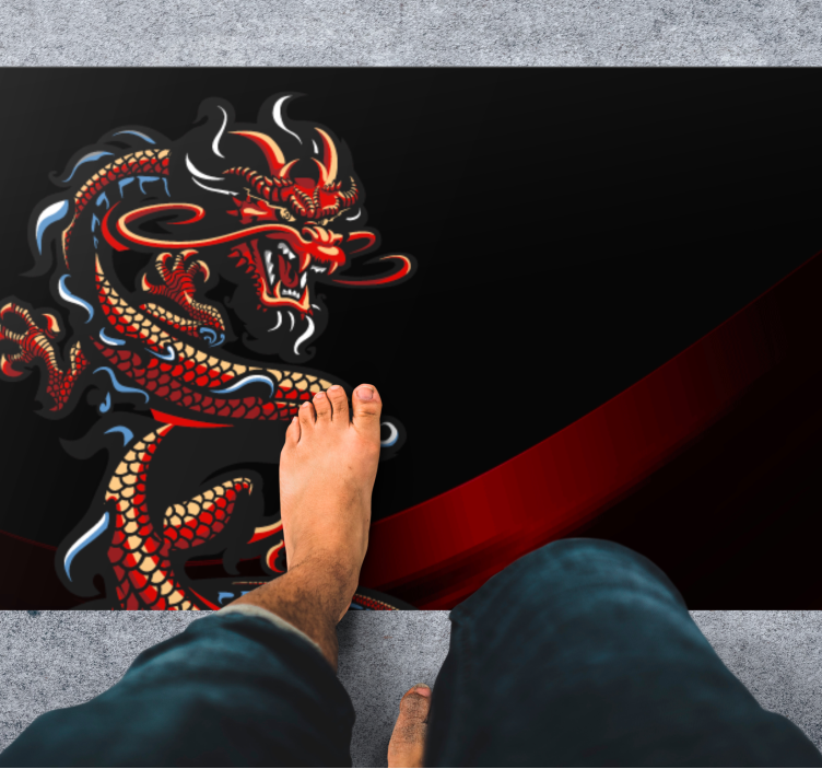 Ejderha çizimi gençler pvc halı - TenStickers