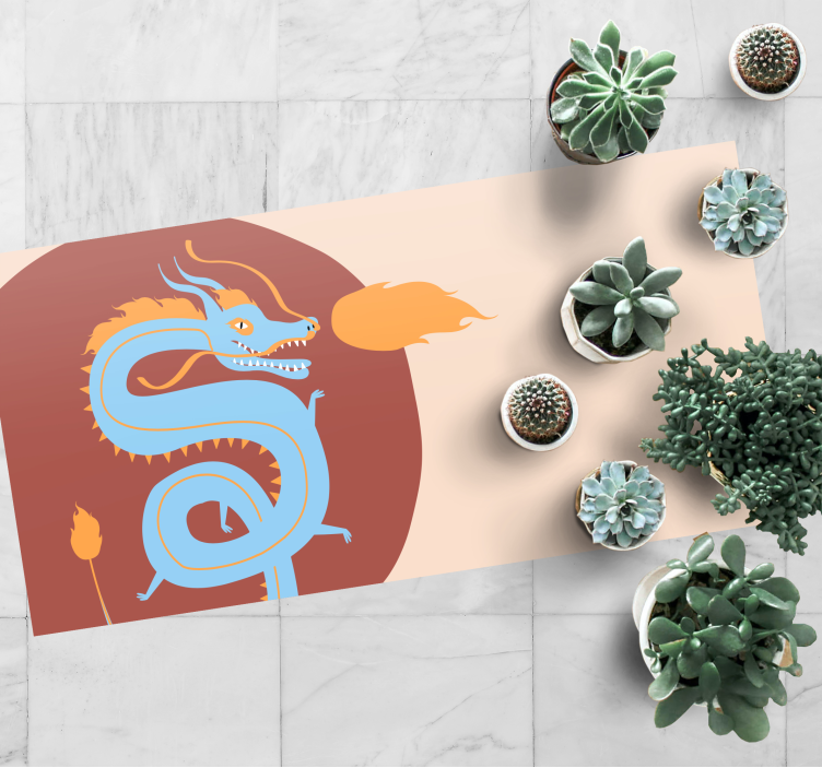 Ejderha ruhu etnik pvc halı - TenStickers