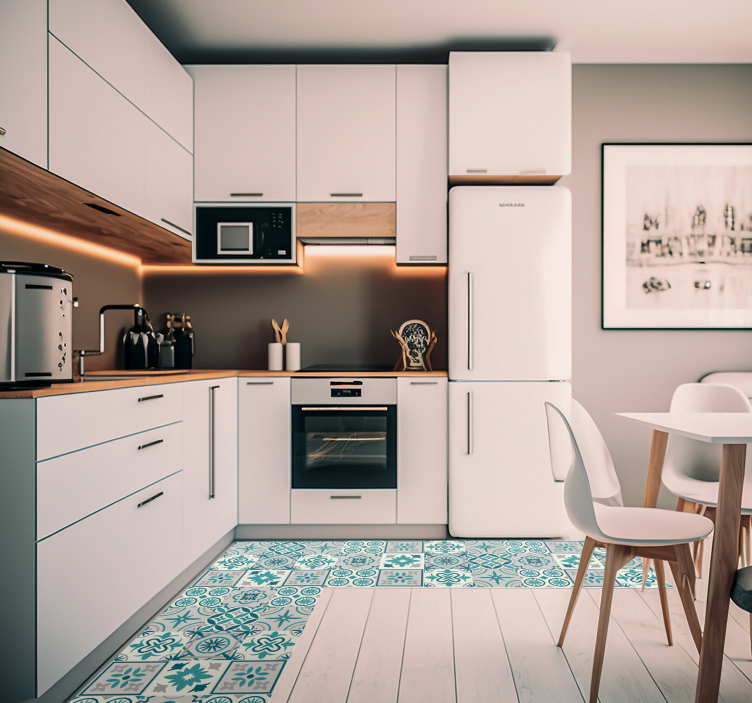 Eklektik turkuaz vinil mutfak minderi - TenStickers