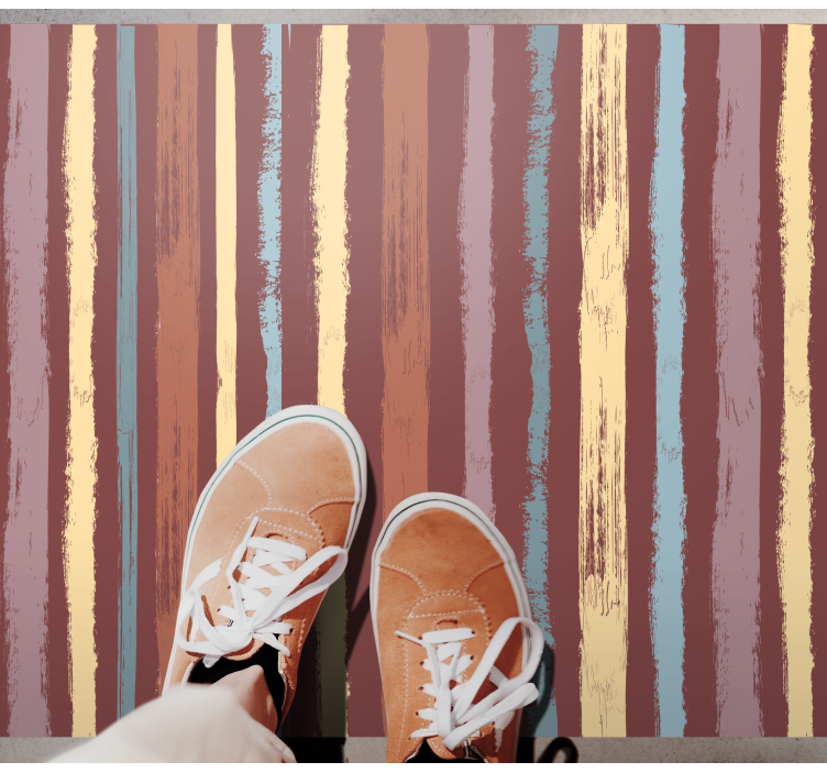 El boyaması kumaş efekti çizgili pvc halı - TenStickers