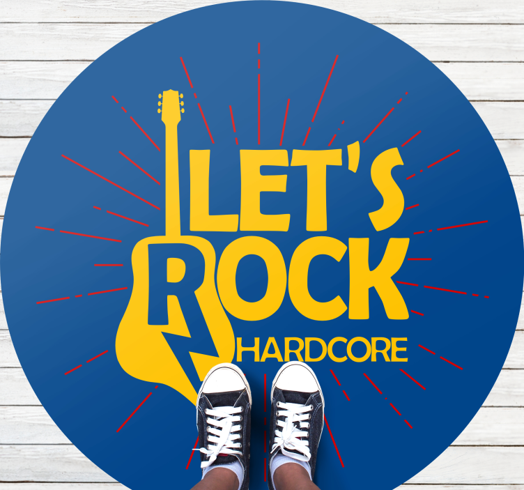 Elektrik gitar övgüsü yuvarlak pvc halı - TenStickers