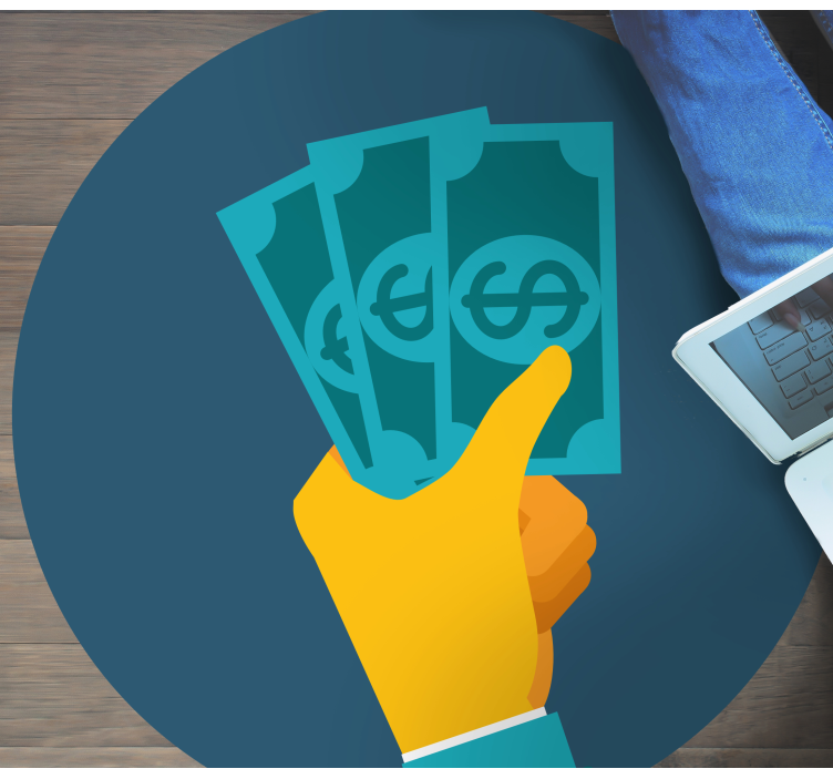 Elinde nakit tutan pvc halı - TenStickers