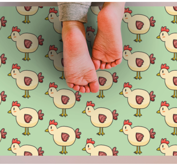 Elle çizilmiş horoz desen hayvan halısı - TenStickers