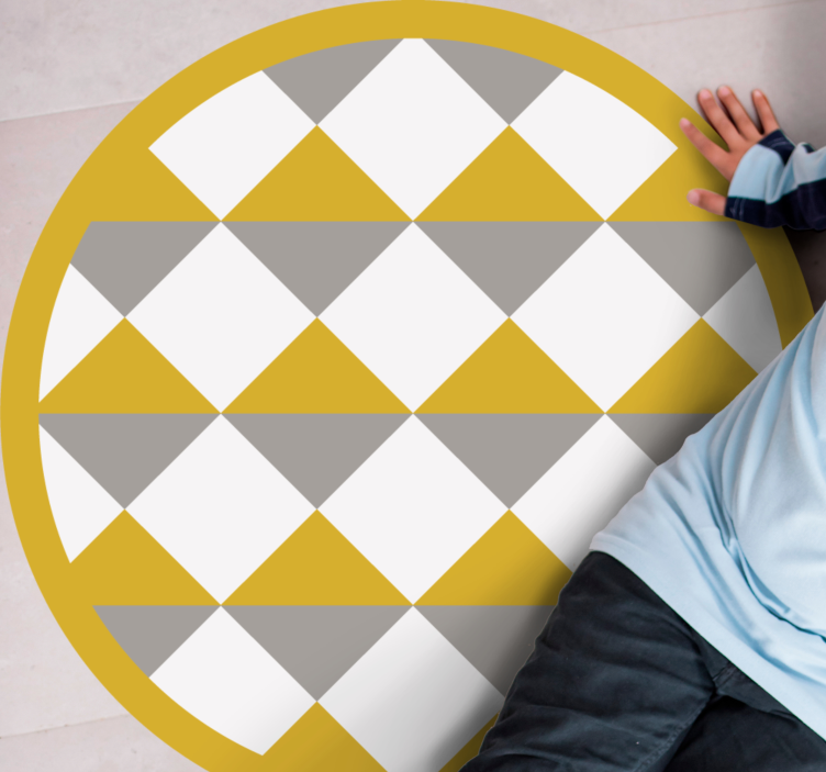 Elmas desen dairesi geometrik pvc halı - TenStickers