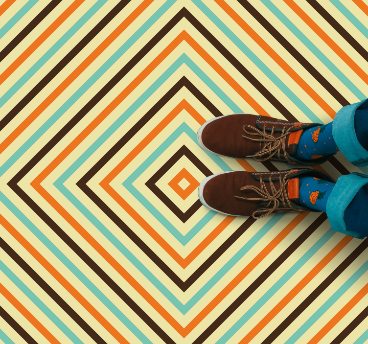 Elmas desenli çizgiler geometrik pvc halı - TenStickers