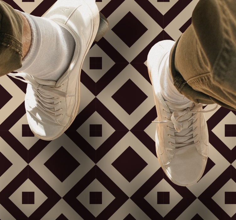 Elmas desenli çizim geometrik pvc halı - TenStickers