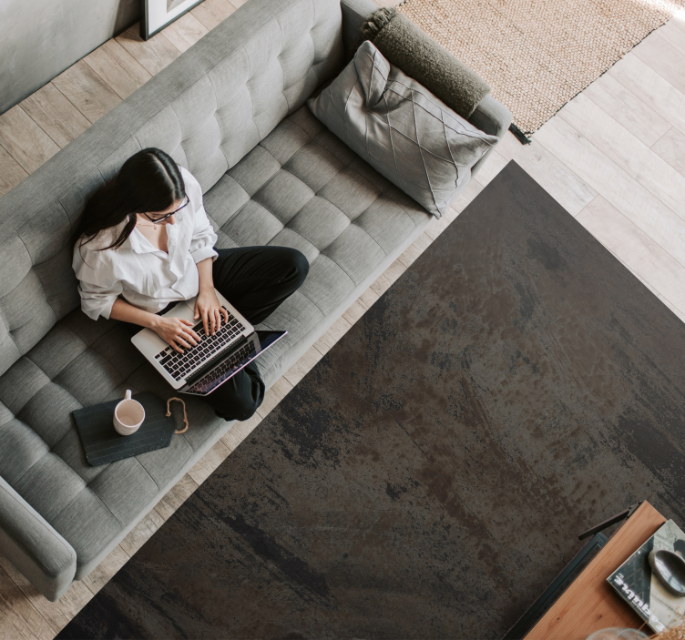 Endüstriyel gri paslı demir doku halı - TenStickers