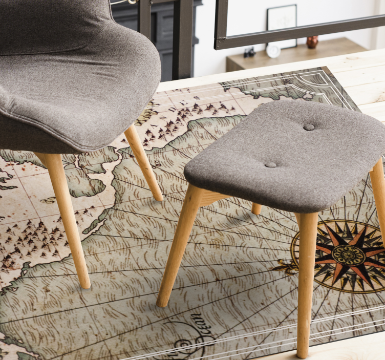 Eski dünya haritası eski halı - TenStickers