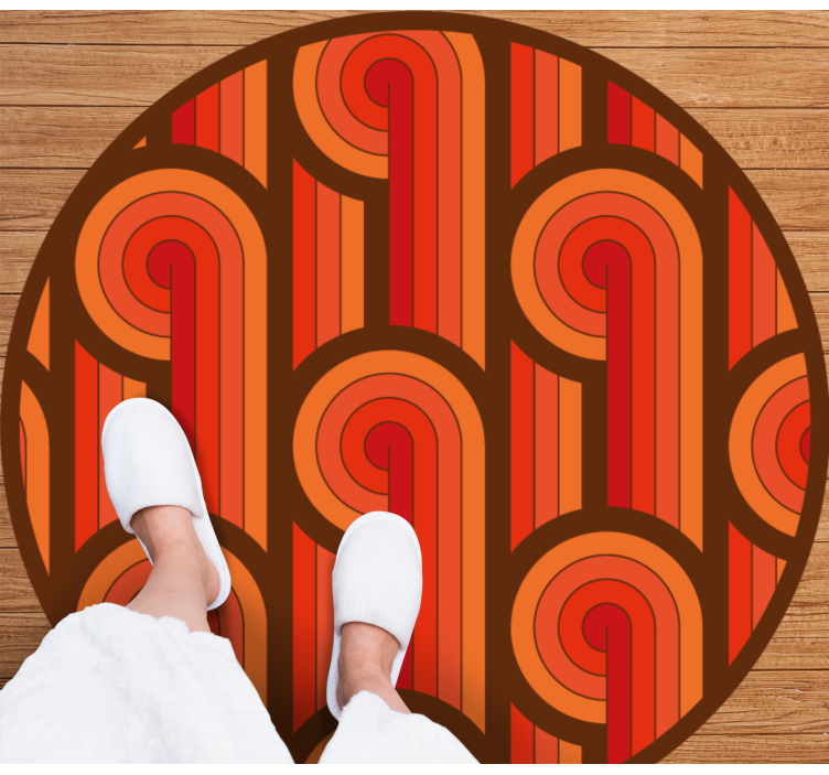 Eski dairesel motif yuvarlak pvc halı - TenStickers