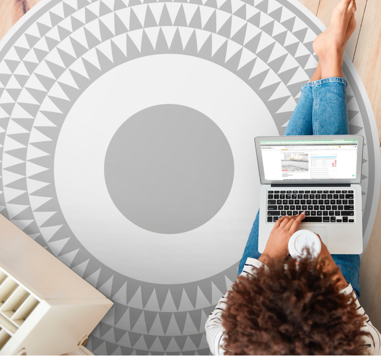 Eşmerkezli daireler deseni geometrik pvc halı - TenStickers