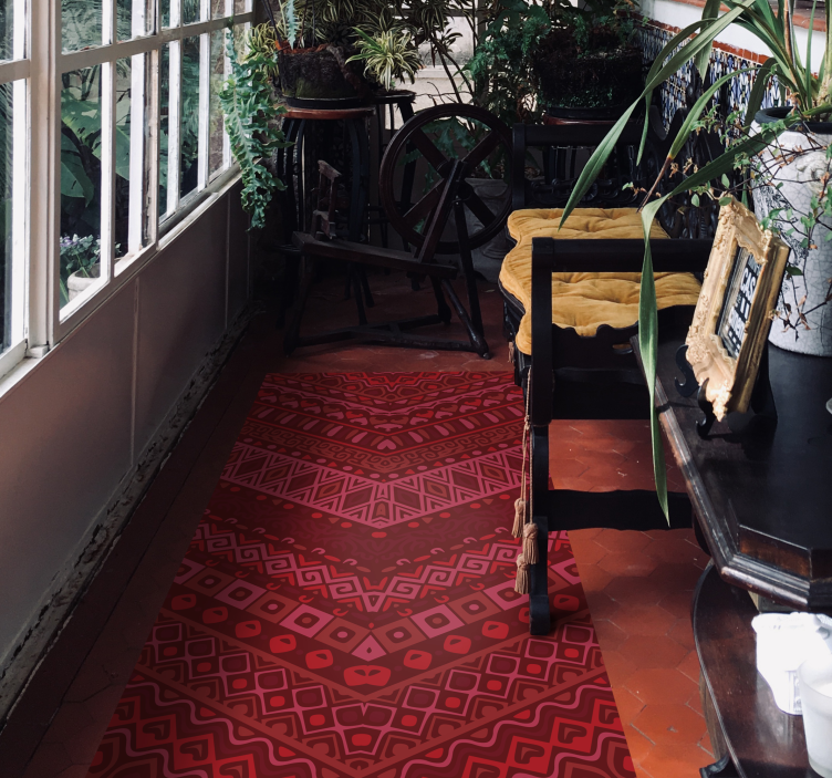 Etnik sıcak tonlar etnik vinil halı - TenStickers