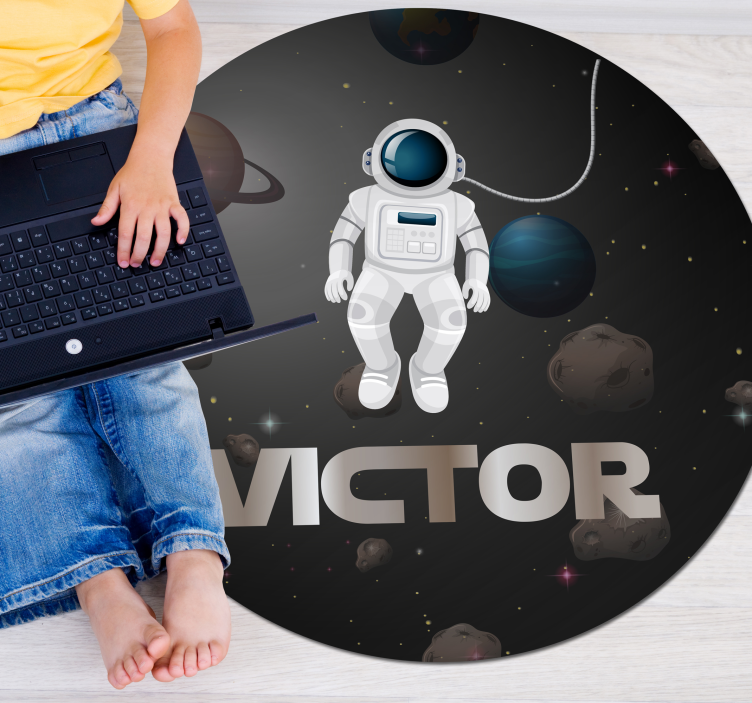 Isimli evren astronotu pvc halı - TenStickers