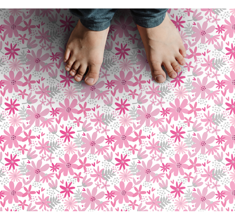 Flowerprint 'yambo' pembe çiçekli kilim - TenStickers