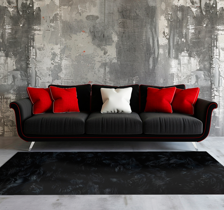 Fuer etkisi siyah pvc halı - TenStickers