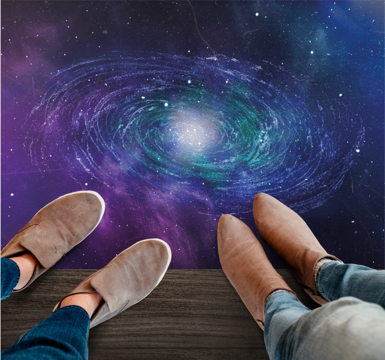 Galaktik girdap deseni yıldızlar pvc halı - TenStickers