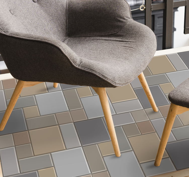 Geometrik döşeme fayans efekti pvc halı - TenStickers