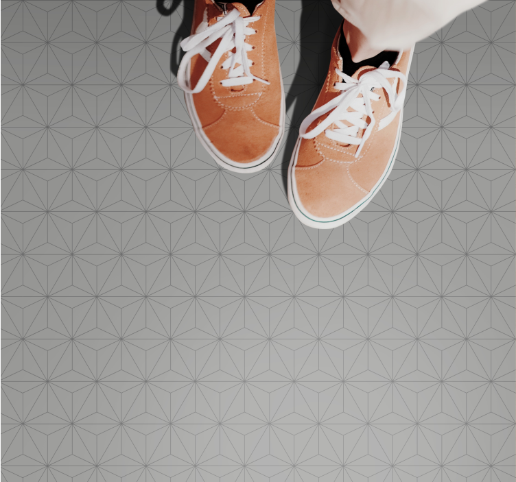 Geometrik gri motif fayans efekti pvc halı - TenStickers