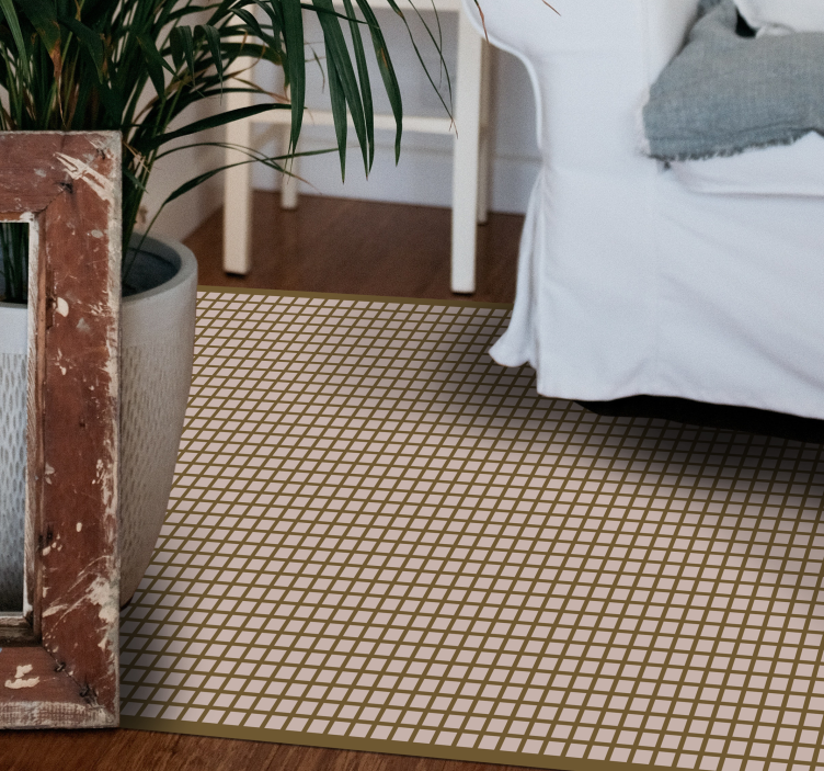 Geometrik ızgara deseni çizgili pvc halı - TenStickers