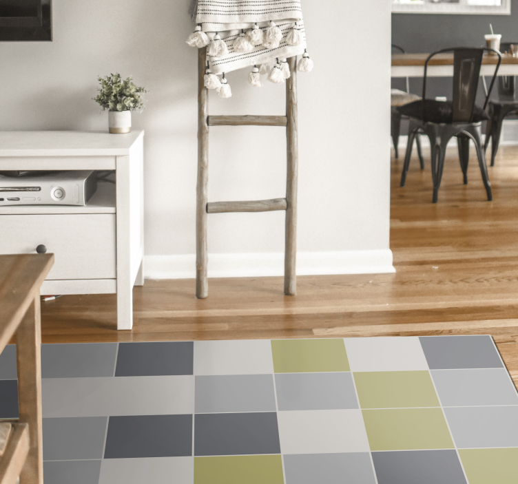 Geometrik kiremit tasarımı fayans efekti pvc halı - TenStickers