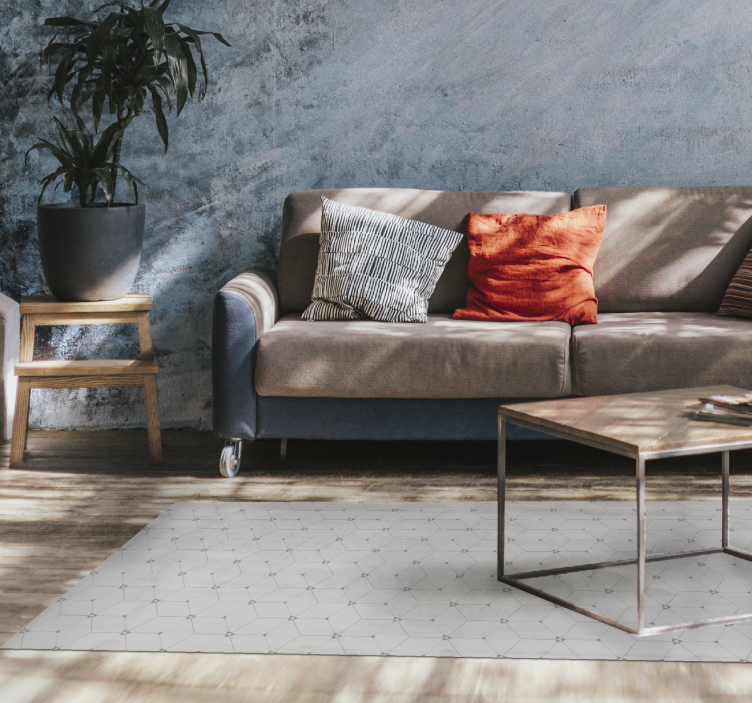 Geometrik kiremitli desen fayans efekti pvc halı - TenStickers