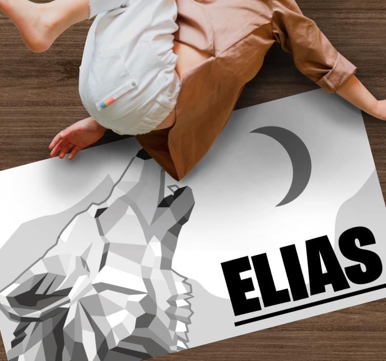 Geometrik kurt isimlerle pvc halı - TenStickers