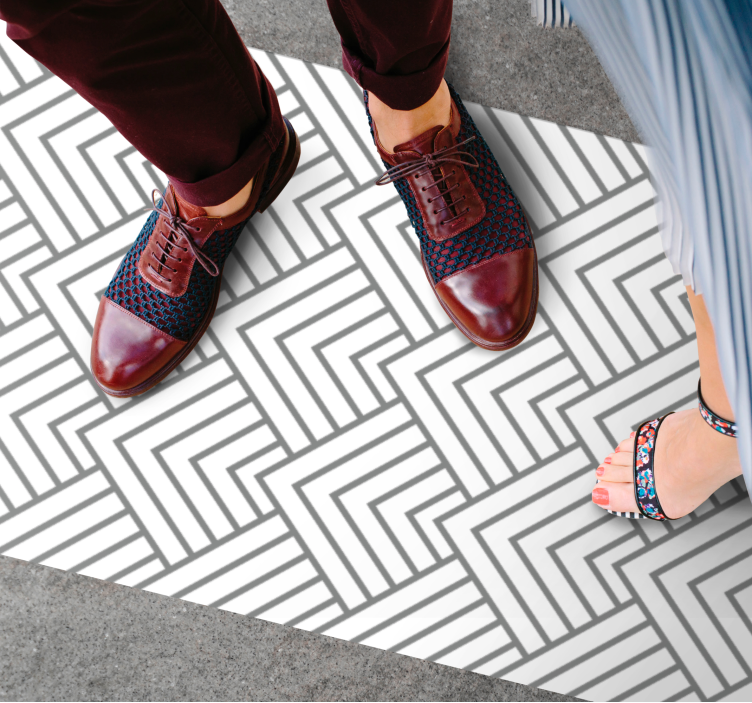 Geometrik labirent geometrik pvc halı - TenStickers