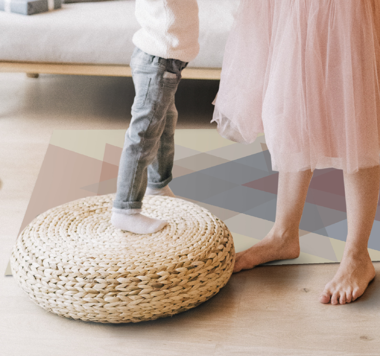 Geometrik örtüşme geometrik pvc halı - TenStickers