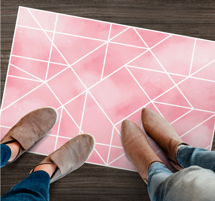 Geometrik pembe desen geometrik pvc halı - TenStickers