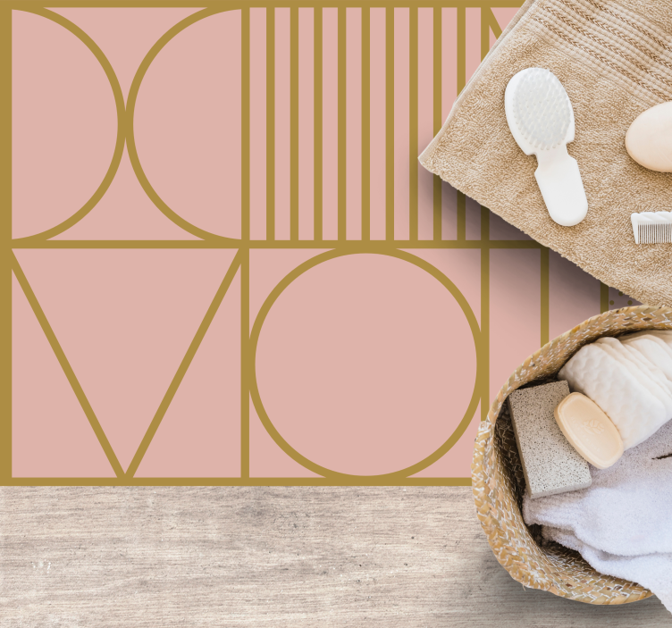 Geometrik şekiller minimalist pvc halı - TenStickers