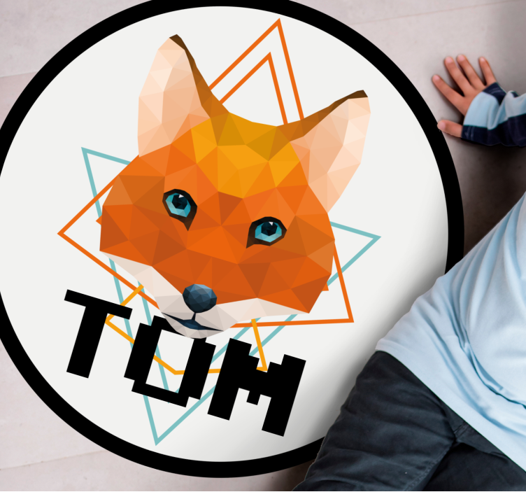 Geometrik tilki dairesi isimlerle pvc halı - TenStickers