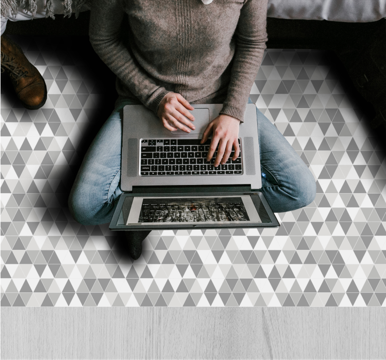 Geometrik üçgen desen geometrik pvc halı - TenStickers