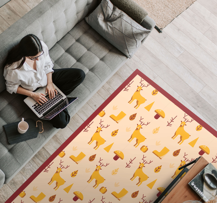 Geyik ve yeşillik Hayvan pvc halı - TenStickers