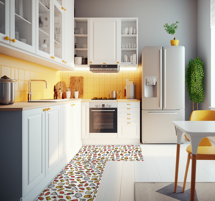 Gıda simgeleri desen modern kilim - TenStickers