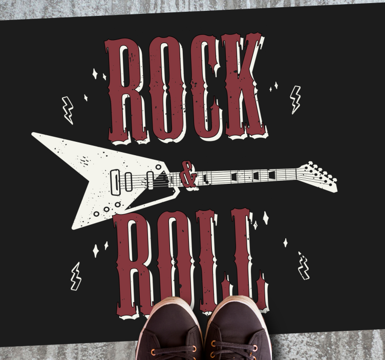 Gitar tasarımı yatak odası halısı ile rock n' roll - TenStickers