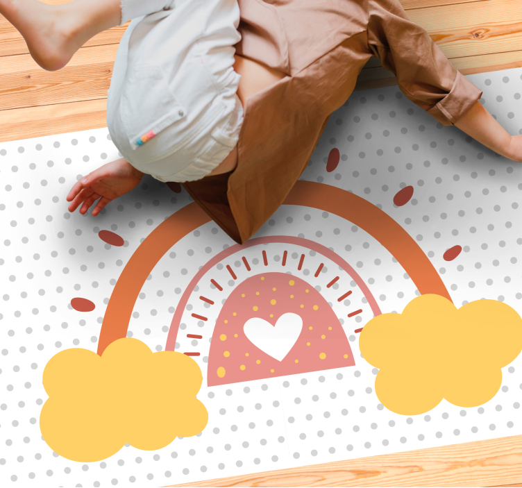 Gökkuşağı bulutu bebek pvc halı - TenStickers