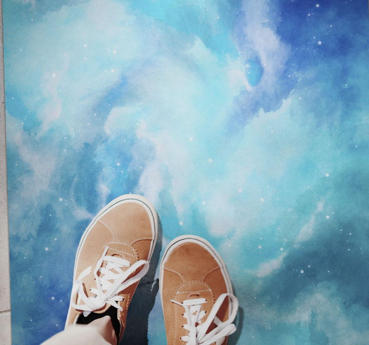 Göksel suluboya doku efektli pvc halı - TenStickers