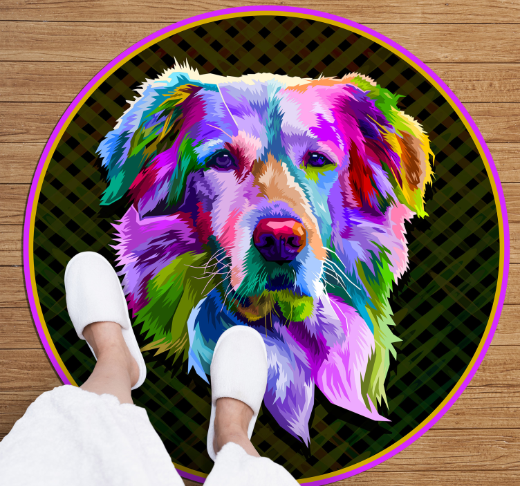 Golden retriever pop art hayvan halısı - TenStickers