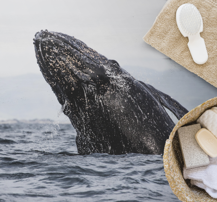 Görkemli balina sıçraması doğa pvc halı - TenStickers