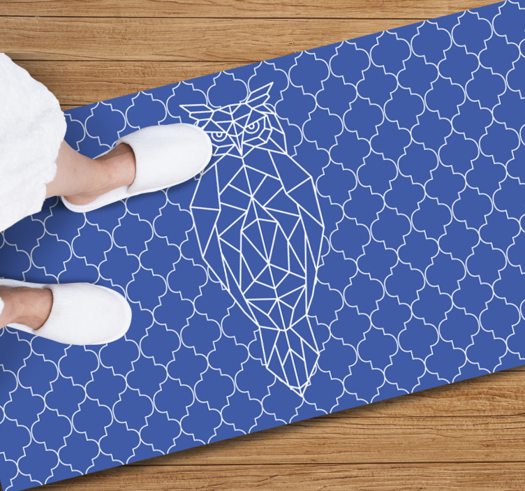 Görkemli baykuş desenli nordic vinil halı - TenStickers